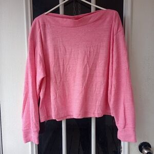 H&M Women's Pink Sweater Boat-neck jumper Sz. M